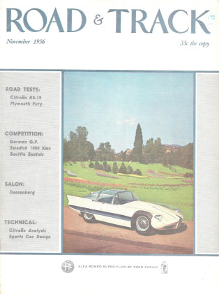 ROAD & TRACK 1956 NOV - DS-19, MODEL J, MG & A-H AT BONNEVILLE, TONTALA